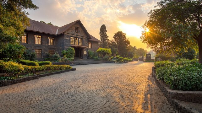 A serene shot of the Ethiopian National Museum entrance in Addis Ababa, with its historic and cultural significance highlighted