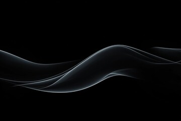 Abstract Gray Waves on a Black Background for Modern Design
