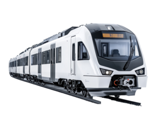 Isolated Modern White Train