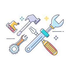 diy tools icon, diy tools vector illustration-simple illustration of diy tools, perfect for diy tools logos and icons