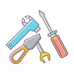 diy tools icon, diy tools vector illustration-simple illustration of diy tools, perfect for diy tools logos and icons