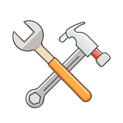 hammer and wrench icon, hammer and wrench vector illustration-simple illustration of hammer and wrench, perfect for hammer and wrench logos and icons