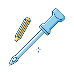 screwdriver and nail icon, screwdriver and nail vector illustration-simple illustration of screwdriver and nail, perfect for screwdriver and nail logos and icons