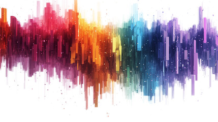 Vibrant Abstract Painting With Dynamic Color Blends isolated on transparent background