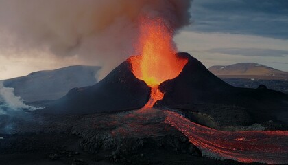 The earth trembles beneath the volcanic fury.  