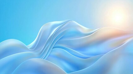 An ethereal abstract blue background with soft, flowing patterns and a luminous center, evoking tranquility and elegance