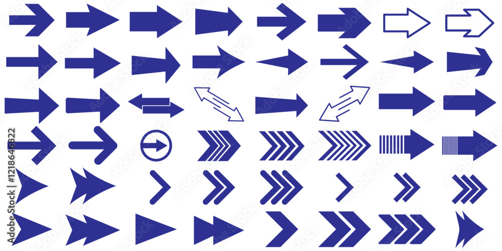 Poster arrow vector icon. arrows vector illustration collection. blue arrow icon set. mega set of vector ar