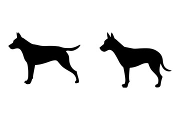 a cute dog silhouette vector design 