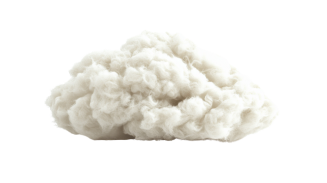 Ball of fluffy cotton wool on transparent background 