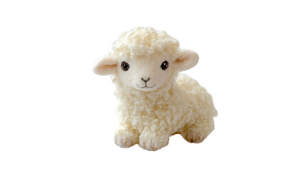 Soft toy lamb on transparent background 