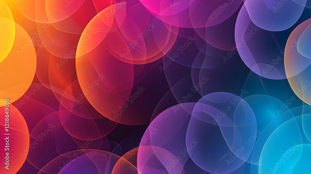 Poster abstract fluid gradient background, minimalist style cover template with colorful circle shapes, gen