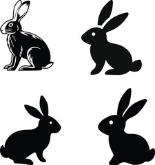 rabbit silhouette vector design 