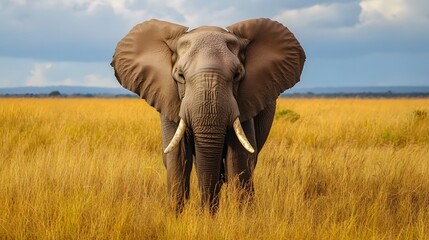 Obraz premium Elephant against the background of nature