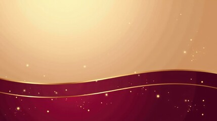 Elegant Background Featuring Golden Accents and Subtle Shimmering Particles on a Rich Burgundy and Beige Palette