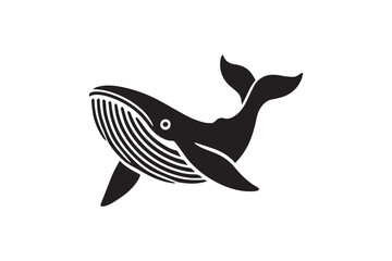  black-and-white simple whale  vector silhouette 