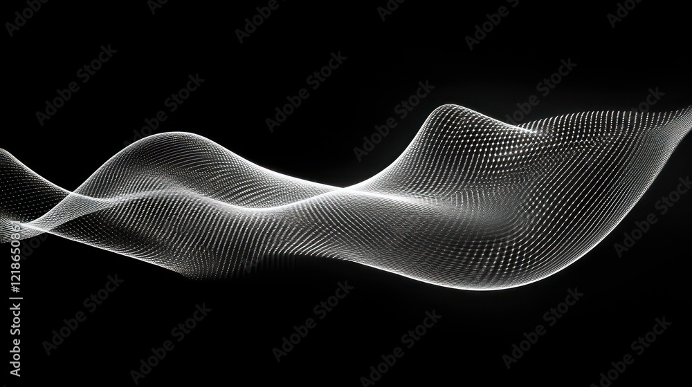 Poster dynamic lines of light forming a swirling digital pattern.