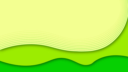 Minimal Green Tones Wave Abstract Background with Curved Design Elements