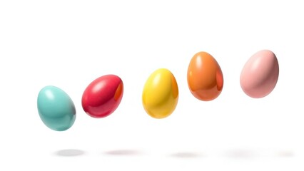 Colorful Easter eggs on a white background