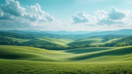 Serene Rolling Hills Landscape: A Breathtaking View of Nature's Beauty
