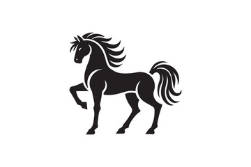  black and white simple horse vector silhouette 
