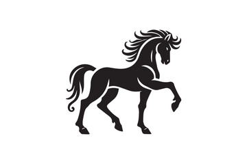  black and white simple horse vector silhouette 