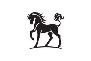  black and white simple horse vector silhouette 