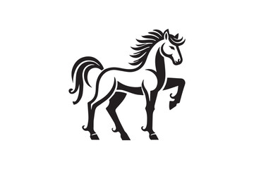  black and white simple horse vector silhouette 
