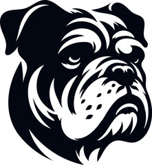 Bull dog  head  silhouette
