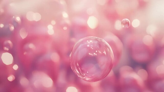Floating Pink Bubbles on a Soft Dreamy Background