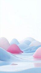 Fototapeta premium Soft pastel hills in serene landscape illustration