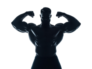 Isolated Bodybuilder Silhouette