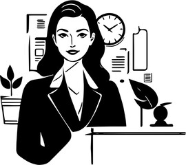 Black and white admin assistant day theme