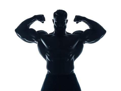 Isolated Bodybuilder Silhouette