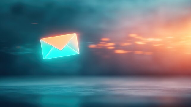 Digital communication icon in motion abstract background visual content cyber environment dynamic viewpoint modern concept