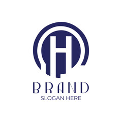 H, H Letter, Logotype, Abstract initial monogram letter logo design