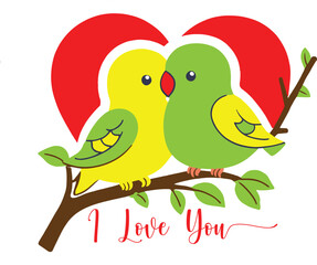 romantic valentine love bird