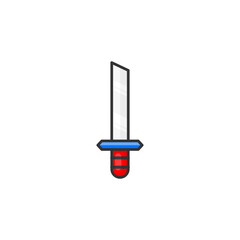 Simple Cartoon Sword Icon Illustrating Blade Weaponry On White Background