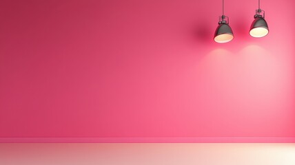 A 3D rendering of a pink studio with a gradient of soft pastel hues creating a serene and modern atmosphere.