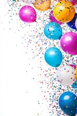 Colorful balloons with confetti create a festive atmosphere for celebrations