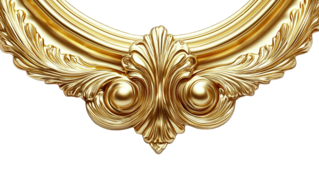 Ornate gold frame detail on black background, ideal for framing art - Powered by Adobe