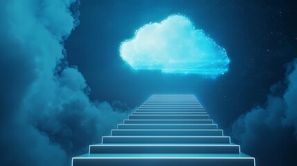 Fototapeta premium A blue cloud with a white line in the middle