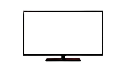 White screen LED TV television isolated image. Modern Computer Monitor mockup PNG. Realistic tv screen mock up. Television display on transparent background
