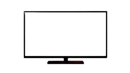 White screen LED TV television isolated image. Modern Computer Monitor mockup PNG. Realistic tv screen mock up. Television display on transparent background

