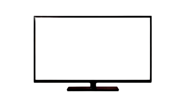 White screen LED TV television isolated image. Modern Computer Monitor mockup PNG. Realistic tv screen mock up. Television display on transparent background
