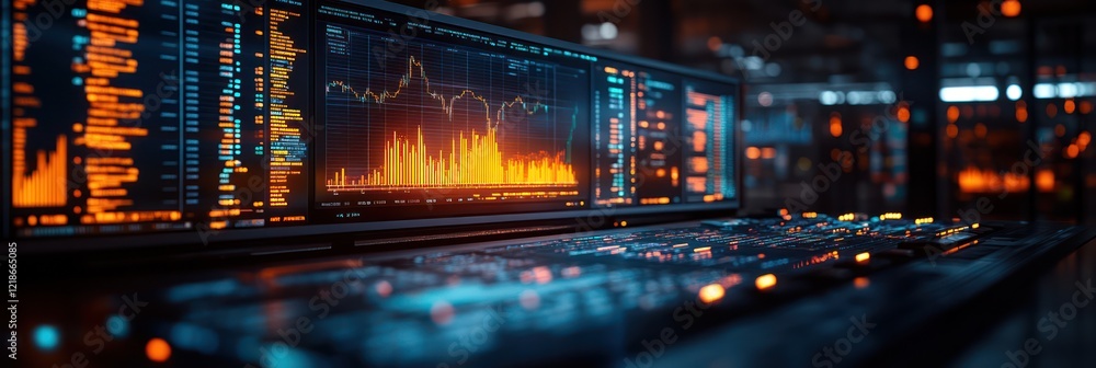 Poster intricate data visualization: a glimpse into the world of finance and technology