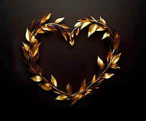 Modern Heart Shaped Metallic Wreath for Valentines Day Decor