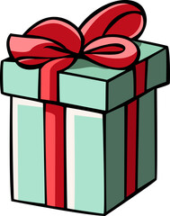 soft blue colour modern look gift box hand drawn vector image with transparent background 