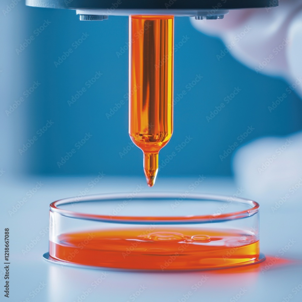 Poster laboratory experiment action science lab macro shot professional environment focused viewpoint liqui