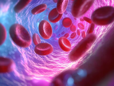 Intricate macro shot of glowing blood vessels medical visualization laboratory environment scientific perspective