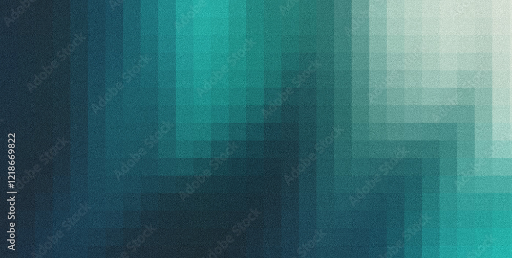 Poster grainy gradient transitioning dark turquoise to light gray, presenting textured abstract visual desi